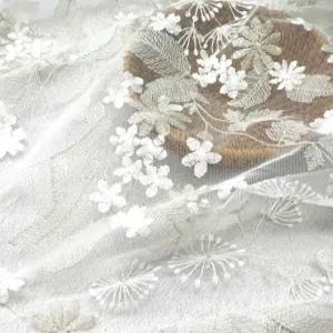 플라워 꽃자수 레이스 샤먕사 오간자 자수원단 오즈