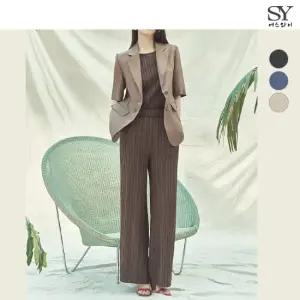 [홈쇼핑인기]에스와이 자카드 플리츠 팬츠 1종