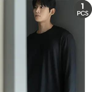 [기타브랜드]남자 기모 가을 겨울 9부 긴팔 잠옷 홈웨어 라운드 무지 잠옷바지 상하