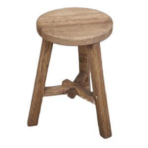 느릅나무 원형 걸상 나무 스툴 중국식 원목 의자 전통 가구 느릅나무 소재 보조 의자 인테리어