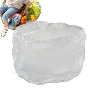 투명 동물 모양 수납 의자 플러시 침실, 놀이방, 빈백 커버 보육원용 가방 아이들 방석 방수 정리