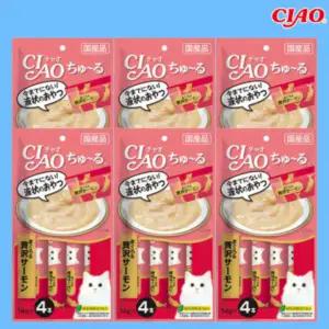 이나바 챠오 츄르 고양이 간식 SC-143 참치 연어 56g 6개