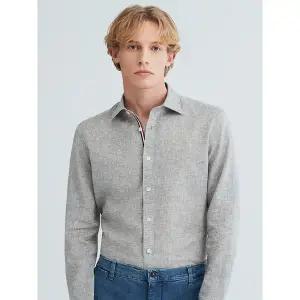 [하프클럽/듀퐁]린넨 히든 트리콜로르 954 컴포터블(뉴캐주얼핏) 셔츠 그레이 SE6SM22LS954SBE