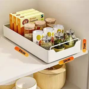 EMPIRE 무타공 접착식 레일 수납장 슬라이딩 선반 정리대