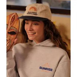 HELLO SUNRISE 90s Logo 6Panel Cap_BeigeNavy