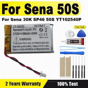 Sena 50S SP75 오토바이 블루투스 헤드셋 헬멧 인터콤용 3.7V 1300mAh 충전식 배터리