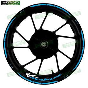 하야부사 GSXR1300 오토바이 17 인치 전면 및 후방카메라 휠 스티커 방수 반사 림