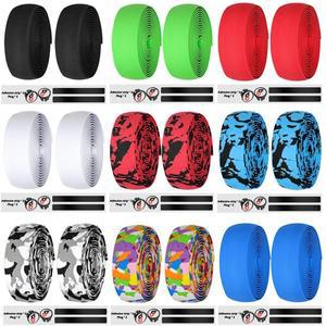 1쌍의 자전거 핸들 바 스트랩 MTB 도로 테이프 미끄럼 방지 스폰지 벨트 핸드 보호 커버 사이클링 액세서리