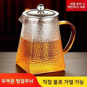 고온 내열성 일본식 사면 유리 차 주전자 물 다기능 메이커 해머 패턴