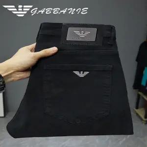 흰색 화이드 청바지 데님 진 바지 세계적인 명품 남자 남성 2025 봄/가을 슬림핏 스트레이트 레그 신축성