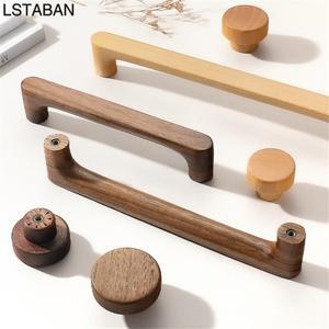 레트로 호두 원목 주방 캐비닛 손잡이 견고한 너도밤나무 문 찬장 가구 서랍 당김 길이 조절 옷장
