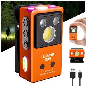 클립 라이트 270LM USB C 충전식 포켓 손전등 미니 스포트라이트/투광등 휴대용 EDC RGB 토치 자석 포함