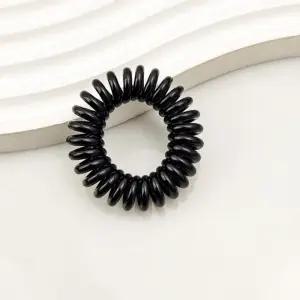 스프링 머리고무줄 유광 실리콘 대용량 블랙 전화선 꽈배기 100P