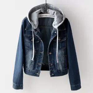 여성 청자켓 후드자켓 점퍼 탈부착 데님 봄 가을 숏