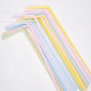 스트로우 일회용 주름 파스텔 자바라 빨대 벌크 5mm 100개