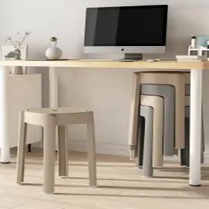 플라스틱 스툴 두꺼운 스택 가능 식탁 의자 모던 심플 디자인