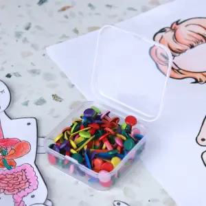 종이고정 인형관절 할핀 컬러 100P