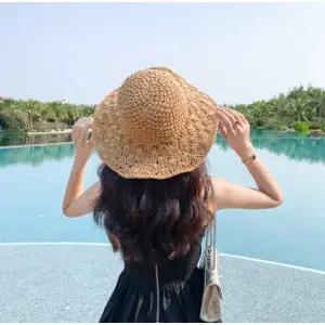 와이어 라탄 밀짚 버킷햇 벙거지 바캉스 여름 모자 라탄모자 휴가모자 여름 밀짚모자 벙거지모자 여성