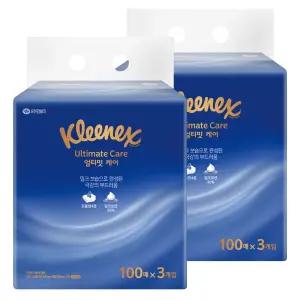 크리넥스 얼티밋케어 4겹 미용티슈 100매X3개입 2개