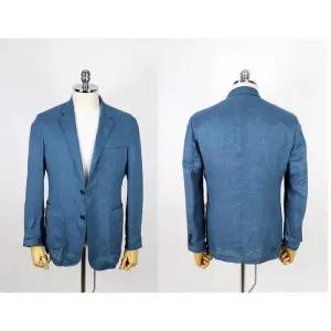 [브렌우드]남성 여름 솔리드 린넨 자켓 블루