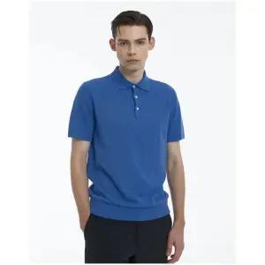 마에스트로 블루 린넨혼방 반팔 카라니트 MASW4B003B2 1235094