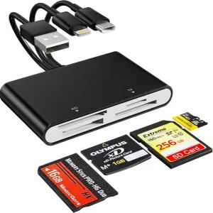 메모리 스틱 프로 듀오 어댑터 - SD/Micro SD/MS/xD-사진 카드용 4-in-1 라이트닝/USB-C/USB-A 멀티 리더