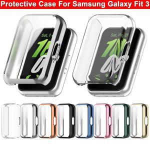 새로운 풀 커버리지 TPU 케이스 범퍼 시계 밴드 화면 보호기 액세서리 Samsung Galaxy Fit3 용 스마트 보호 커버