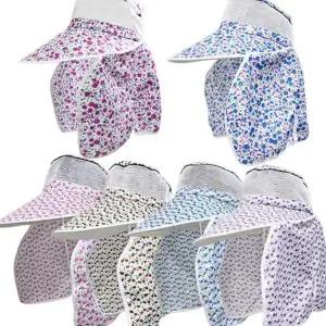 밭일 모자 농사용 밭일용 가리개 농사 모자 자외선 꽃무늬 여름 매쉬 등산