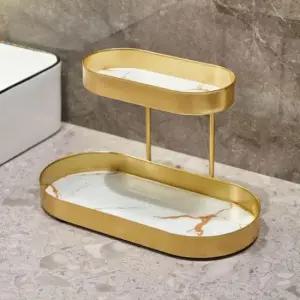 미드센추리 체커보드 화장품선반 2단 악세사리보관