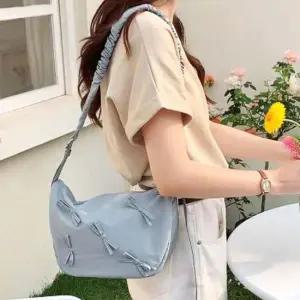 미니리본 숄더백 얇은 곱창끈 가방 크로스 여성숄더백