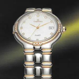 카리타스 고품격 다이아몬드 18K 골드 베젤 남성 명품 예물 고급 원형 금장 콤비 메탈 손목 시계 / C146M