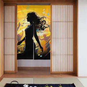 현관문을 위한 SDTYKHJ 암막문 커튼 댄스 음악 창문 프라이버시 도어 커버 방 칸막이 옷장 앞 슬라이딩