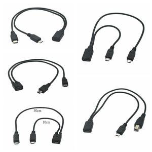 Type-c USB 3.1 / 마이크로 1 암-마이크로/미니 유형 B 수 Y 분배기 충전 확장 날짜 어댑터 케이블