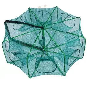 접이식 팔각 구조 그물 통발 민물 바다 낚시 미끼 투입구 새우 물고기 포획 어구