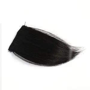 정수리 헤어피스 내츄럴블랙 여자 인모 똑딱이 탈부착