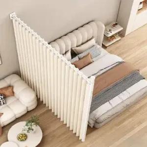 원룸 칸막이 커튼 무타공 접이식 파티션 방분리 가림막 거실 공간분리 미용실 침대