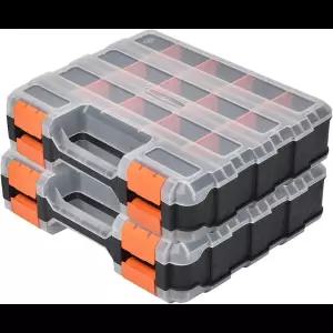 1개 34칸 소형 부품 정리함 나사 낚시 공예 및 DIY용 이동식 칸막이가 있는 양면 보관 케이스