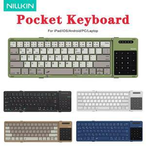 NILLKIN 큐브 접이식 블루투스 키보드 아이패드/iOS/안드로이드/PC/노트북용 터치패드 포함 휴대용 무선 게