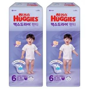 하기스 2025 맥스드라이 팬티형 6단계 남아 38매X2팩
