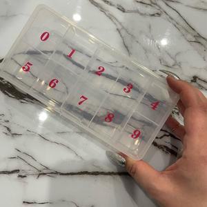 10 그리드 손톱 아트 주최자 상자 거짓 팁을위한 보관 도구 반짝이 라인 석 2 크기 플라스틱 빈 가짜