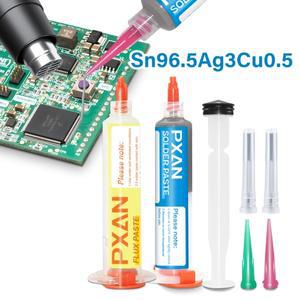 Sn96.5Ag3Cu0.5 솔더 페이스트 무세척 무연 고온 플럭스 LED SMD 수리 및 PCB IC 납땜용