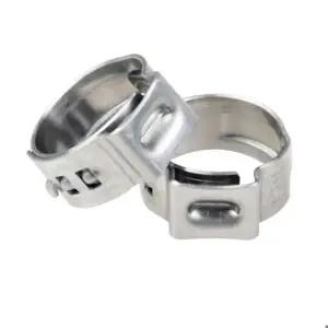 호환  호스 클램프 모음 키트 고정 파이프 클립 304 스테인레스 스틸 싱글 이어 무단 파이프 후프 연료 튜