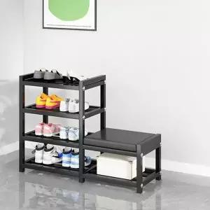 [하프클럽/]철제 현관 벤치 신발장 현관 수납장 L형 4단 40cm