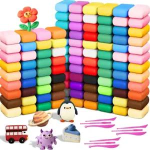 에어 드라이 클레이08 팩 36가지 색상 소년 및 소녀용 모델링 벌크 키트 3가지 조각 도구 지침 안전 무독성