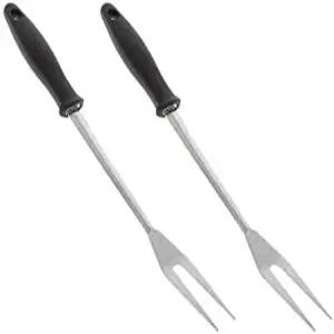 큰 스테인리스 스틸 스테이크 조각 포크 - 2팩 긴 헤비 듀티 고기 회전 요리 도구 바비큐용