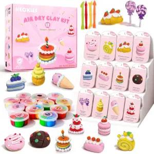에어 드라이 클레이 키트 32 2박스 블록 48개 무독성 매직 몰딩 디저트 테마 DIY 세트 베이킹 금지