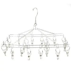 스텐 빨래집게 건조대 사각20P 라이너 양말 속옷걸이 스테인리스건조대