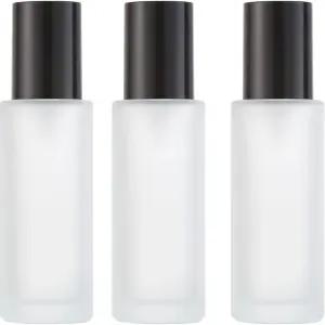 도로미 60ml 프로스트 유리 로션 병과 리필 가능한 빈 용기 3개 세트 스킨케어 세럼 토너 에센셜 오일 여행