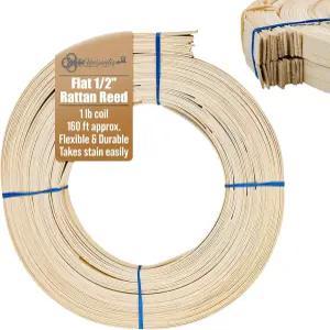 1/2인치 플랫 리드 4 1파운드 코일 바구니 직조 및 위커 가구 제작을 위한 라탄 수리 용품 UA-12FR