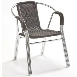 감성 라탄위빙 알루미늄 암체어 의자(54cm 2색) 테라스용 카페 파라솔 외부